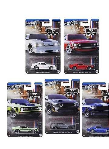 Hot Wheels Ford Mustang 5'li Set