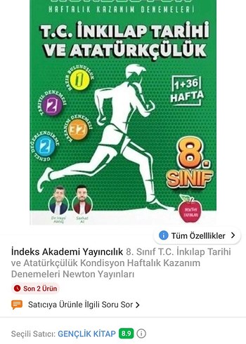  Beden Newton yayınları 8. Sınıf İnkılap dersi Denemeleri