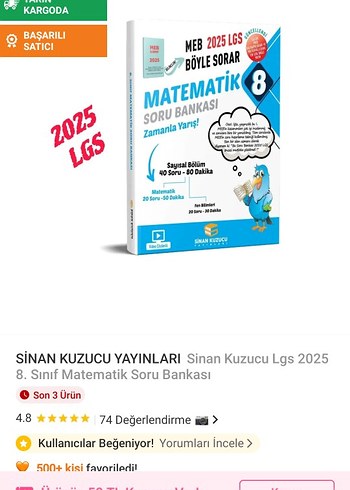 Beden Sinan kuzucu 8. sınıf lgs matematik soru bankası