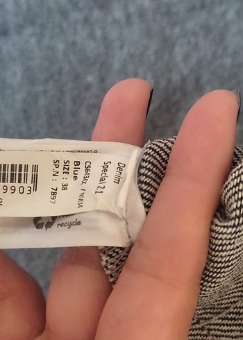 Defacto Düğmeli Kolsuz Lacivert Denim Elbise