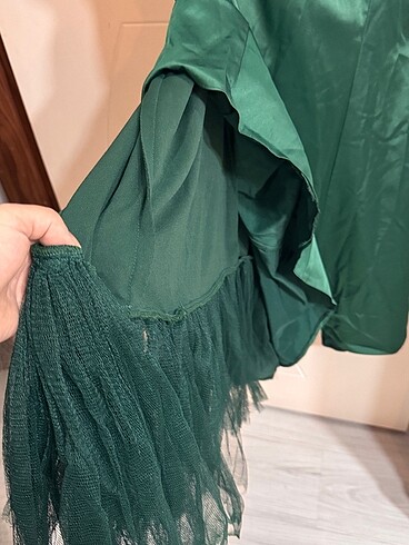 38 Beden yeşil Renk Abiye balık model