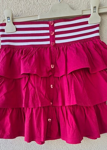 LC Waikiki Pembe Pamuklu Fırfırlı Kız Etek