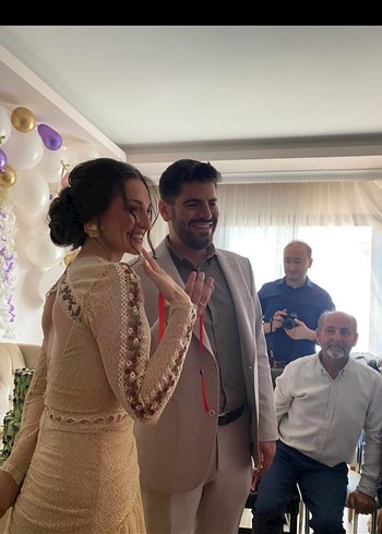 Raisa & Vanessa Uzun Kollu Beyaz Etnik Desenli Bohem Elbise