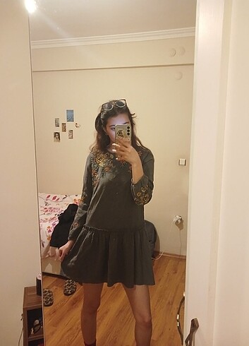 Zara gri elbise