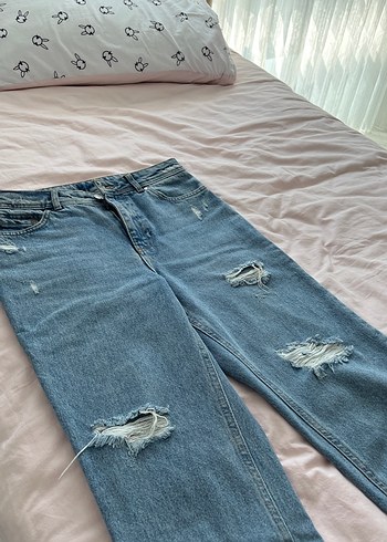 Rahat Kesim Mavi Denim Kadın Pantolon