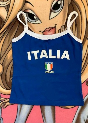 Mavi Italia Baskılı Mini Atlet