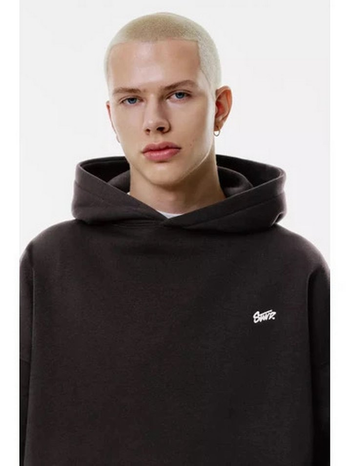 Pull&Bear Siyah Kapüşonlu Sweatshirt - Görsel 2