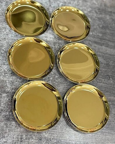 6 adet metal 12 cm tatlı tabağı