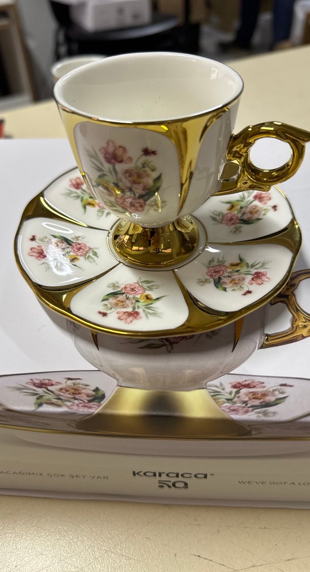 Karaca SÖKE 2 Kişilik Altın Renkli Espresso Fincan Seti - Görsel 2