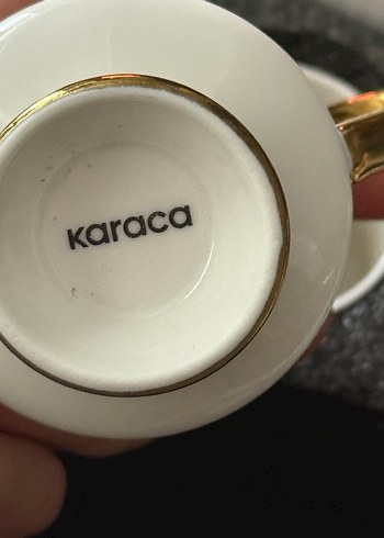 Karaca Güz 6 kişilik Beyaz Altın Detaylı Kahve Fincanı ve Tabağı - Görsel 8