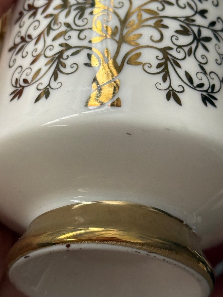 Karaca Güz 6 kişilik Beyaz Altın Detaylı Kahve Fincanı ve Tabağı - Görsel 4