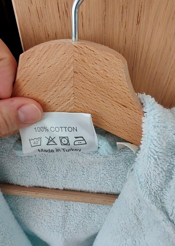 Mavi Kapüşonlu Erkek Çocuk Bornozu - Görsel 2