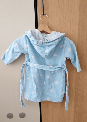 Mavi Kapüşonlu Erkek Çocuk Bornozu - Görsel 3