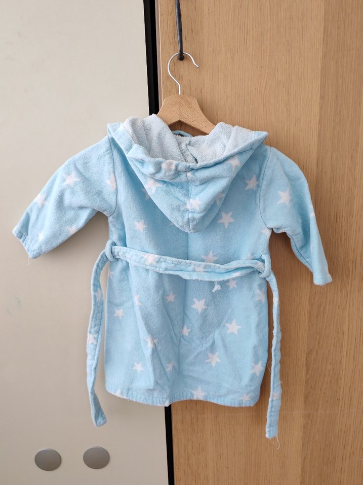 Mavi Kapüşonlu Erkek Çocuk Bornozu - Görsel 3