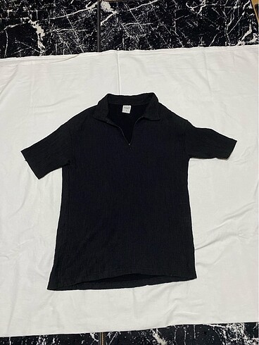 Siyah polo yaka t-shirt