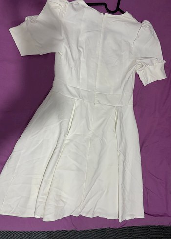 Beyaz Mini Drapeli Mezuniyet, Nikah, Bride, Nişan Elbisesi - Görsel 9