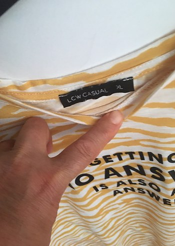 xl Beden sarı Renk Sarı Zebra Desenli Baskılı Kadın Tişört