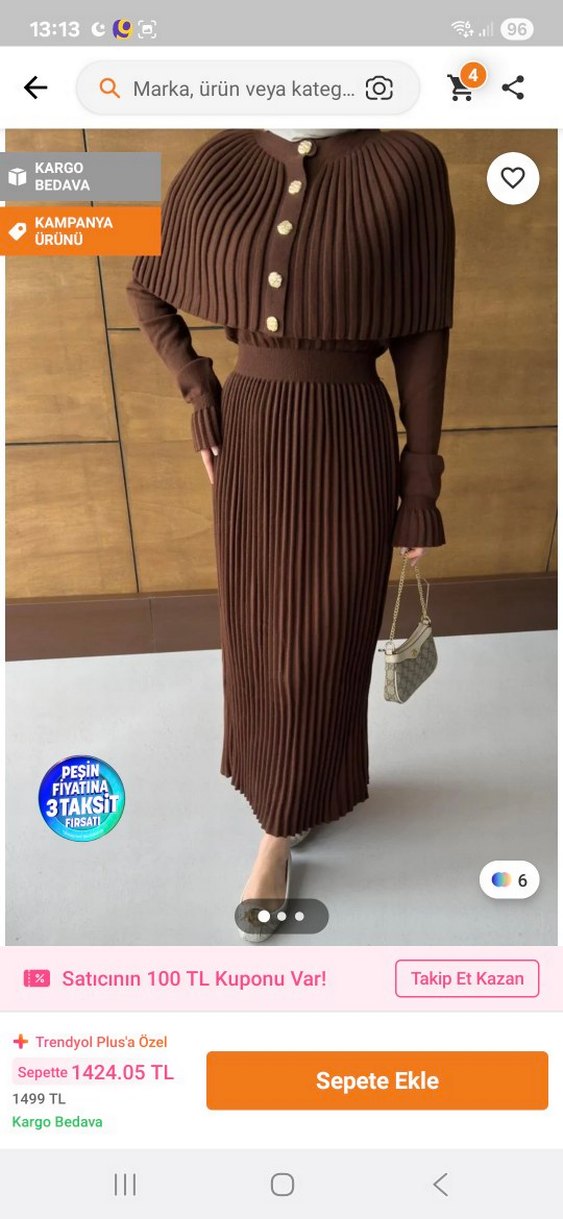 elbise panço triko takım - Görsel 3