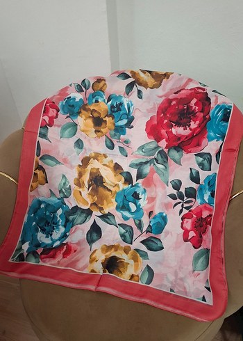 pembe çiçekli şal - Görsel 2