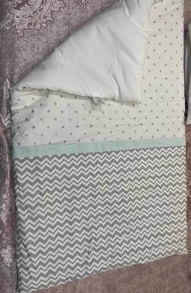 Gri Desenli bebek Uyku Seti - Görsel 3