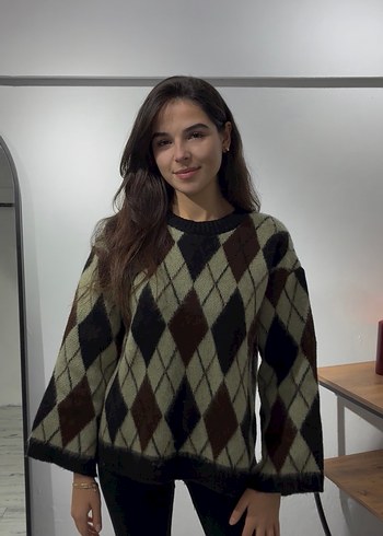 Baklava desenli kazak - Görsel 2