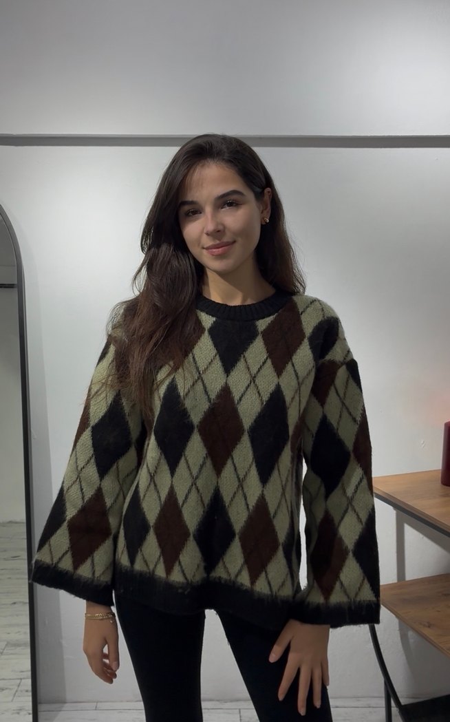 Baklava desenli kazak - Görsel 2