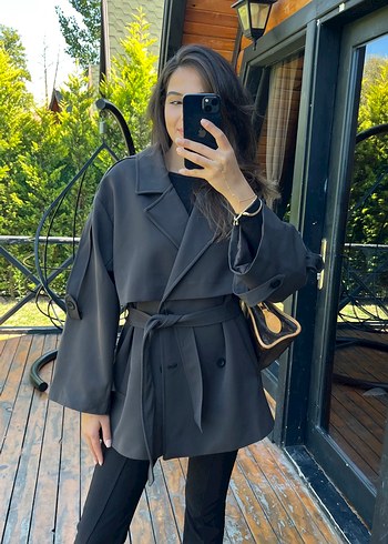 Yeni sezon kısa trençkot - Görsel 2