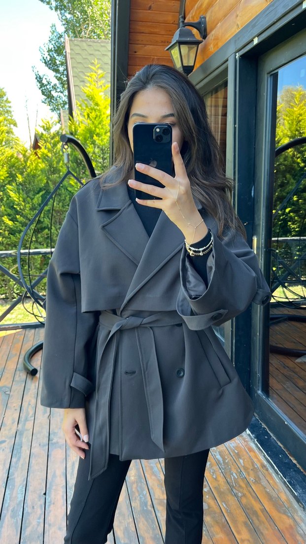 Yeni sezon kısa trençkot - Görsel 3