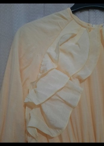 tereyağ sarısı elbise - Görsel 4