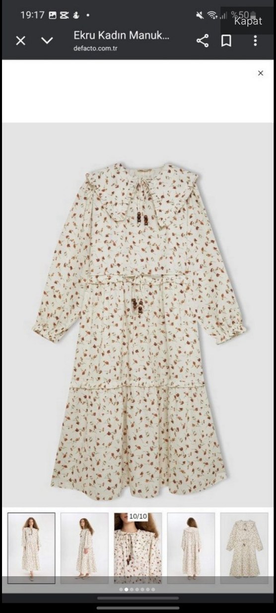 manuka çicekli elbise - Görsel 3