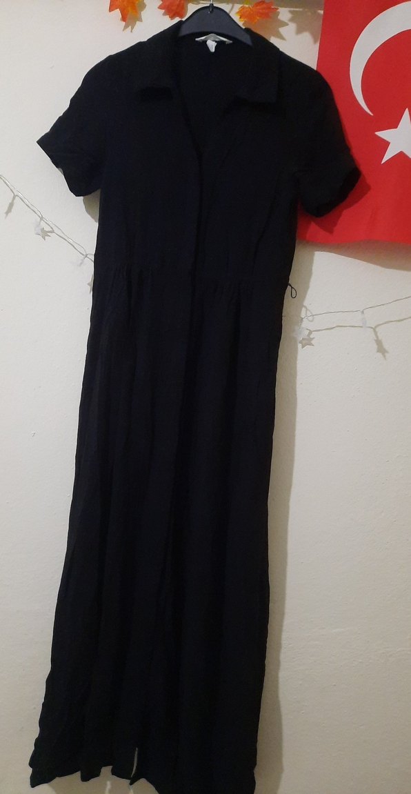 siyah gömlek elbise - Görsel 3