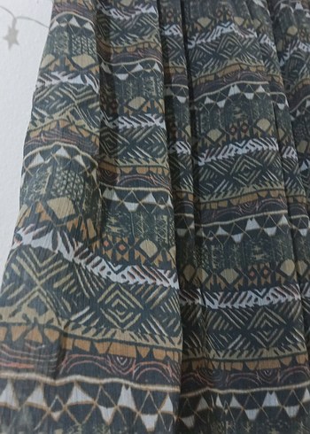 Bohem Çok Renkli Uzun Pilili Etek yazlık efil efil - Görsel 2