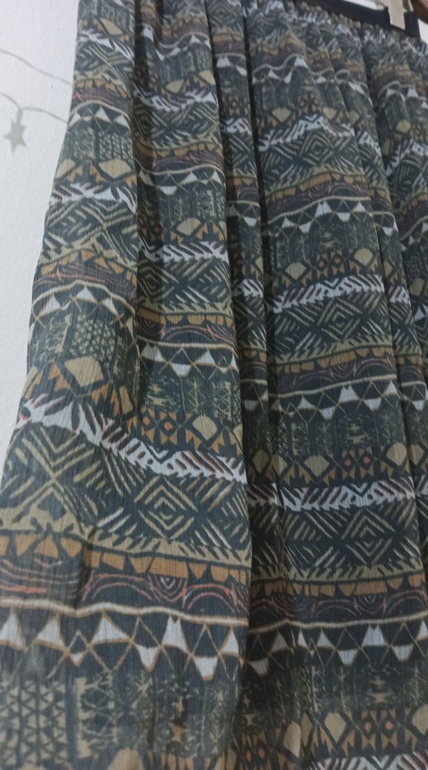 Bohem Çok Renkli Uzun Pilili Etek yazlık efil efil - Görsel 2