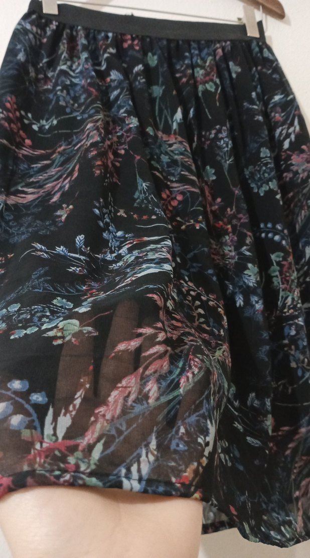 Kadın Çok Renkli Midi Bohem Salaş Etek yazlık Çiçekli efil efil - Görsel 2