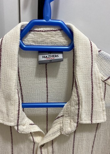 Bej Çizgili Keten Gömlek - Görsel 2