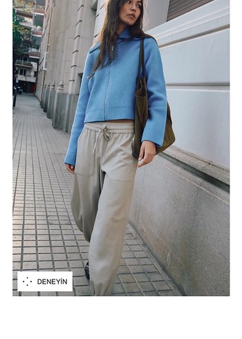 Zara Mavi Kadın Uzun Kollu Hırka - Görsel 4