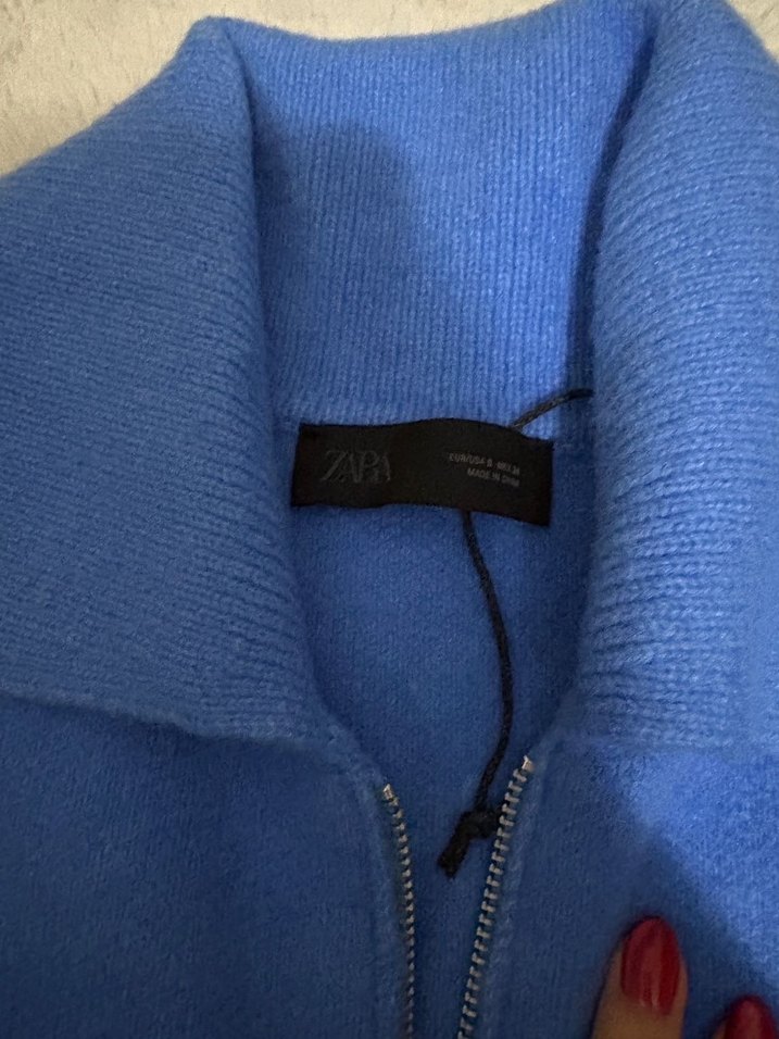 Zara Mavi Kadın Uzun Kollu Hırka - Görsel 3