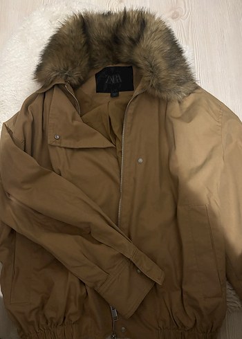 Zara Taba Renkli Kürklü Kadın Ceket - Görsel 2