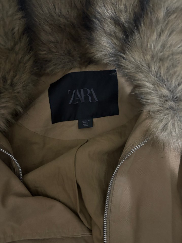 Zara Taba Renkli Kürklü Kadın Ceket - Görsel 3