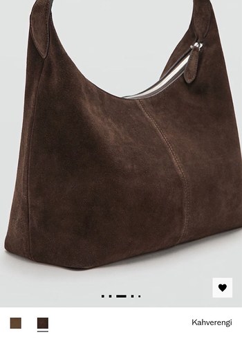 Mango Kahverengi Süet Kadın Omuz Çantası - Görsel 5