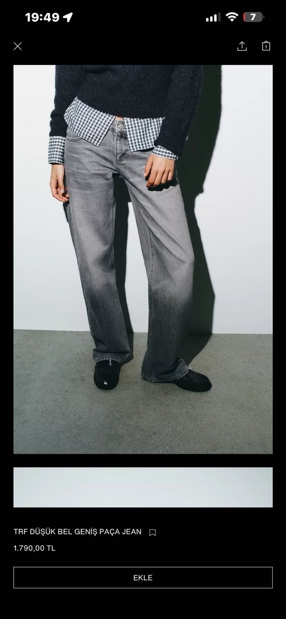 Zara Düşük Bel Jean - Görsel 5