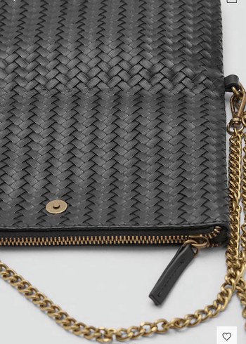 Mango Zincir Detaylı Siyah Deri Kadın Çanta - Görsel 6
