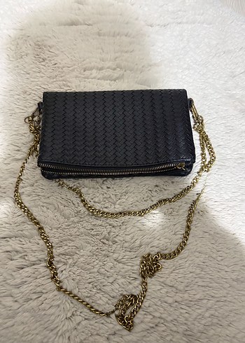 Mango Zincir Detaylı Siyah Deri Kadın Çanta - Görsel 2