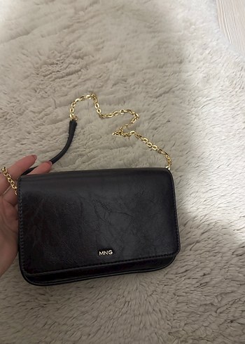 Mango Zincir Detaylı Bordo Deri Kadın Çanta - Görsel 4