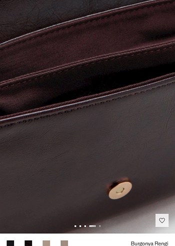 Mango Zincir Detaylı Bordo Deri Kadın Çanta - Görsel 6