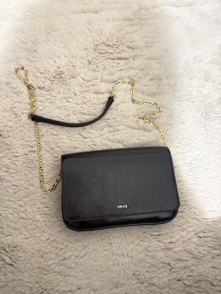 Mango Zincir Detaylı Bordo Deri Kadın Çanta - Görsel 2