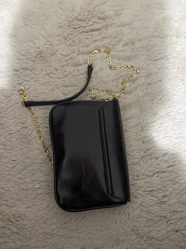 Mango Zincir Detaylı Bordo Deri Kadın Çanta - Görsel 5