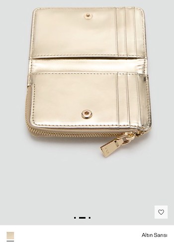 Mango Altın Renk Fermuarlı Deri Cüzdan - Görsel 5