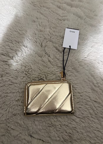 Mango Altın Renk Fermuarlı Deri Cüzdan - Görsel 4