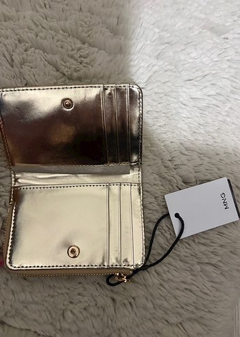 Mango Altın Renk Fermuarlı Deri Cüzdan - Görsel 3